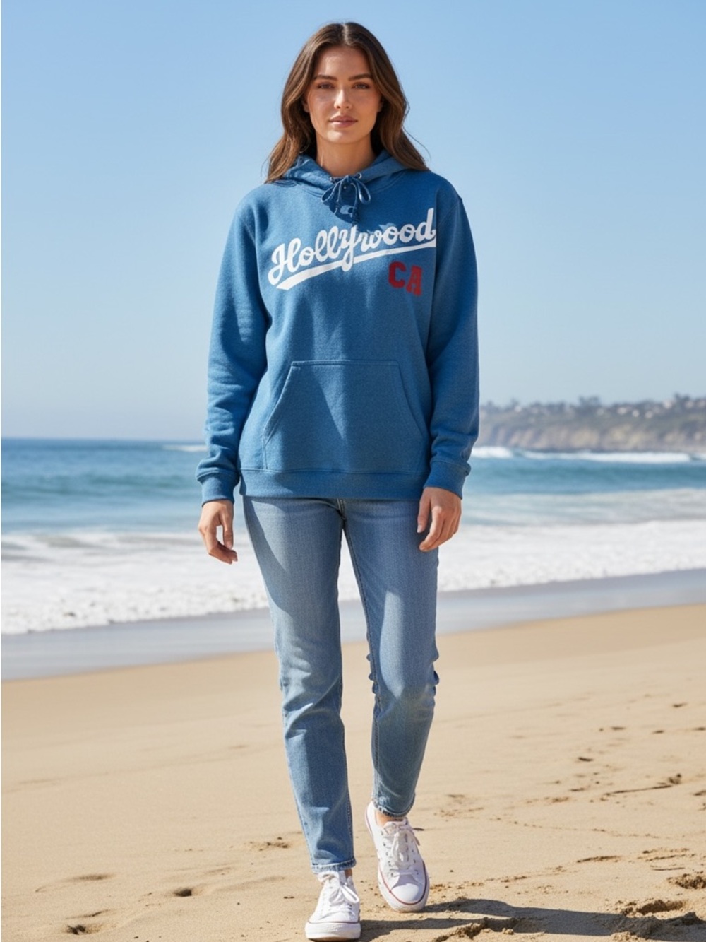 Pacific & Co. Hollywood CA Blue Pullover Hoodie NWT